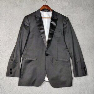 Express Photographer Blazer Tuxedo Men's 40R Black Wool Blend Modern Fit Wedding